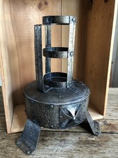 Brutalist Wrought Iron Candle Holder.