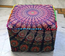 Neuf Mandala Pouf Housse Toute