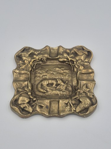 Cendrier bronze avec scène - cendrier, en