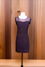 Robe Noire Courte L&S T. 38 M Soirées Fêtes Dentelle Décolleté Voile TBE - VG 