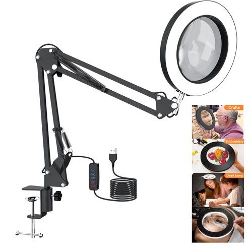 Lampe loupe led - noire, hd