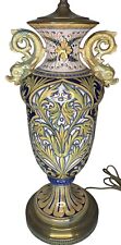 c1930 Gualdo Tadino Italian Neoclassical Vase Luster Gargoyle Lamp Robbia Italy