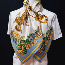 RARE VINTAGE HERMES Silk Scarf "Les Girouettes" Carre 90 Duty-free US