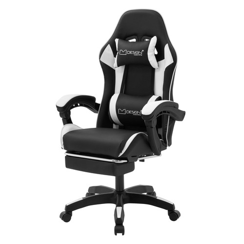 Chaise gaming noir blanc - , pu