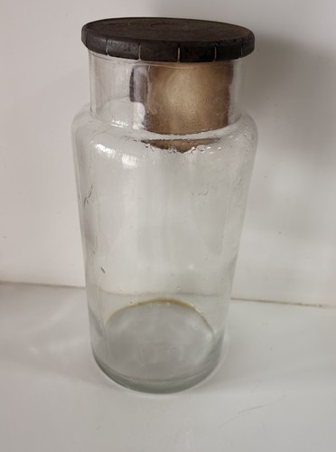 Ancien bocal pot verre bullé - ,