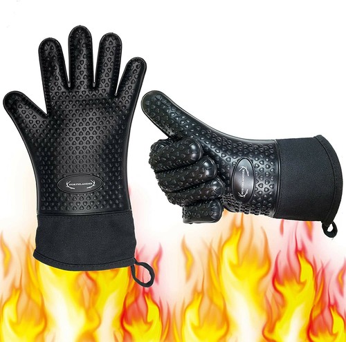 Long silicone grill gloves - silicone,
