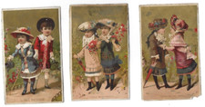 3 anciens chromos  sur fond or