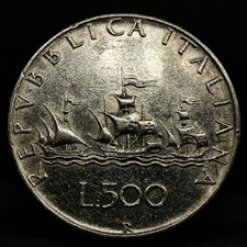 500 LIRES 1958 R ROME ARGENT 835‰ CARAVELLES ITALIE / ITALIA SILVER