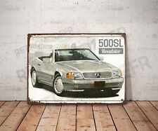 Plaque métal vintage mercedes 500SL Enseigne Garage Décoration Benz Déco atelier