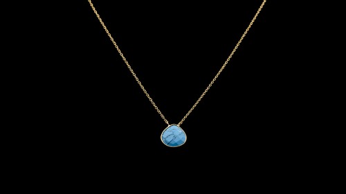Turquoise gold necklace - turquoise,