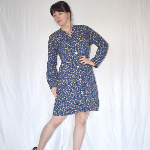 Floral nylon mini dress - mini, m