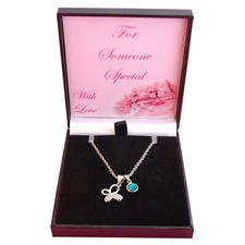 Argent Collier Papillon Avec