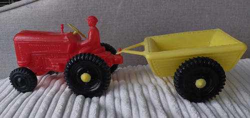 Plastic tractor and trailer - tractor,
