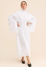 Toit Volant Oversized Sleeve White Dress M/L