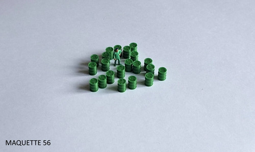 Lot fûts verts bidons - ho,