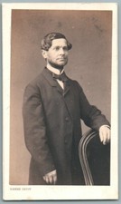 CDV 1870's man atypical hairstyle Postiche? Pierre Petit Man Photo w/hairwig