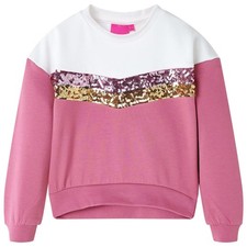 Sweatshirt à Rayures Pailletées pour Enfants Vêtement Tout-petits Framboise 128 