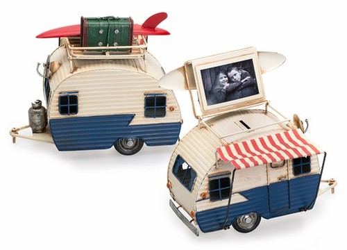 Caravane métal bleu avec - caravane,