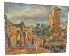 Antoine Gianelli 1896-1983 Ancien Tableau signé Huile Orientaliste Rabat Maroc