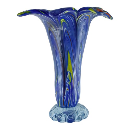 Vase verre murano bleu - en, de