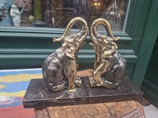 Eléphants Serres Livres Régule Doré Marbre