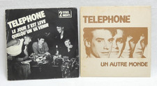 TELEPHONE LOT 2 DISQUES VINYL 45 TOURS LE JOUR SE LEVE 1985 UN AUTRE MONDE 1984