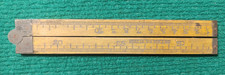 Wooden Carpenter Ruler Folding in 4 - Brass and Wood - 33.5 cm
