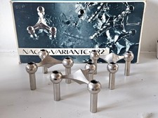 SET 3 BOUGEOIRS NAGEL + BOITE Design 70s Modulaire BMF 