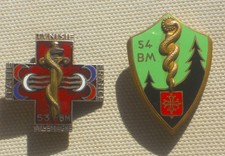 Insignia 53rd and 54th Medical Battalions 1945 - 1960