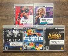 PS3 Singstar Lot Singstar Vol. 1, 2, Queen, Disney & ABBA *CIB* Excellent Discs