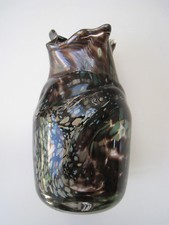  ART GLASS MULTICOLOR HANDCRAFTED VASE 5.5" TALL RARE UNIQUE