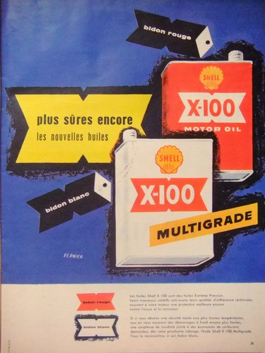 Publicité 1957 shell 100 - publicitÉ, x-100