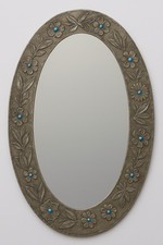 Grand Miroir Art Déco En Étain 