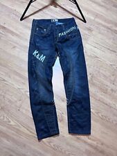 Kosmo Lupo K&M Jeans Men's Japanese Style Blue Denim Embroidered Size 32