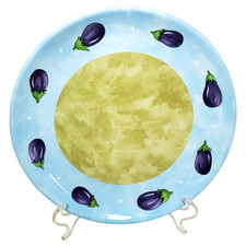 Essex Collection Bois D'Arc Tutti Fruitti - Eggplants Dessert Pie Plate Portugal