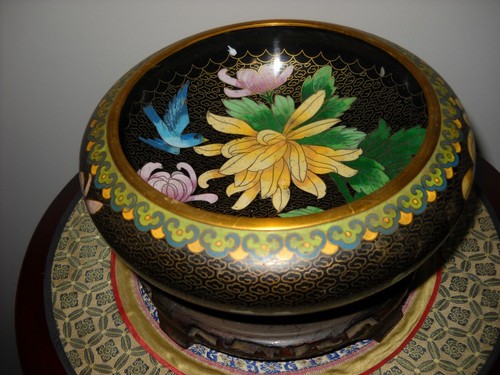 Cloisonne coupe bol - cloisonne, pot