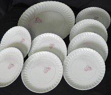 Service à dessert Porcelaine de Limoges Tharaud "Forme Valançay, Modèle Clivia"