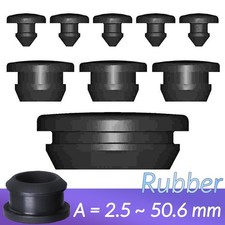 Black Snap-On Hole Plug Silicone Rubber Blanking Seal Bung Pipe Tube 2.5mm-61mm