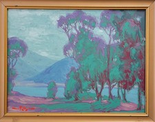 Listed California Coastal Eucalyptus Oil Painting Contemporary Fine Art Signed 