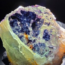 Fluorite Zonare sur quartz étape bleu vert, étape Omehane, Namibie 40*41*34mm