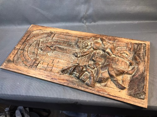 Ancienne plaque bois décor - plaque,