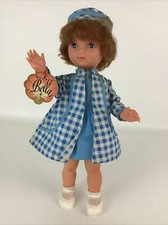 Vintage 1960s Poupee Bella MOD Hippie Girl 13" Doll Sleep Eyes France Tags MINT