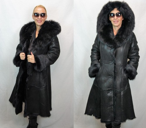 Manteau long cuir mouton - cuir,