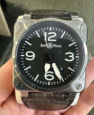 Bell & Ross BR03-92-S Aviation Date Montre Pour Homme Cadran Noir Boîtier 42Mm