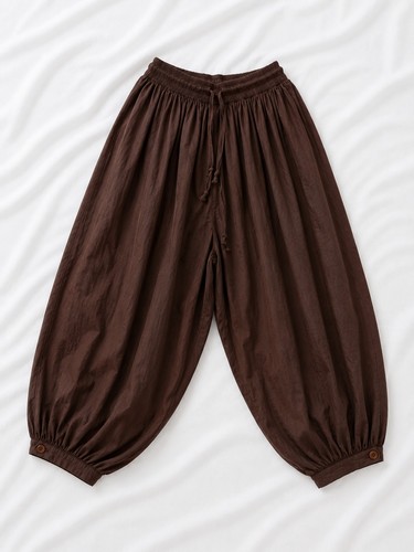 Pantalon sarouel marron uni - sarouel,