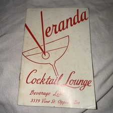Veranda Cocktail Lounge Menu