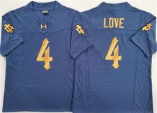 Notre Dame Fighting Irish #4 Jeremiyah Love NavyStitched Jersey
