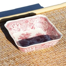 Vintage Villeroy & Boch Burgenland Red Small Square Salad Bowl / Vegetable Bowl