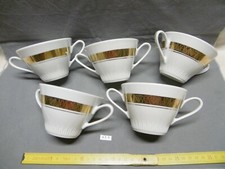 5 tasses à thé ou chocolat à 2 anses en porcelaine fine de Pologne (réf AI03)