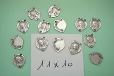 lot 20 white metal rosary heart STE virgin fab FRANCE old